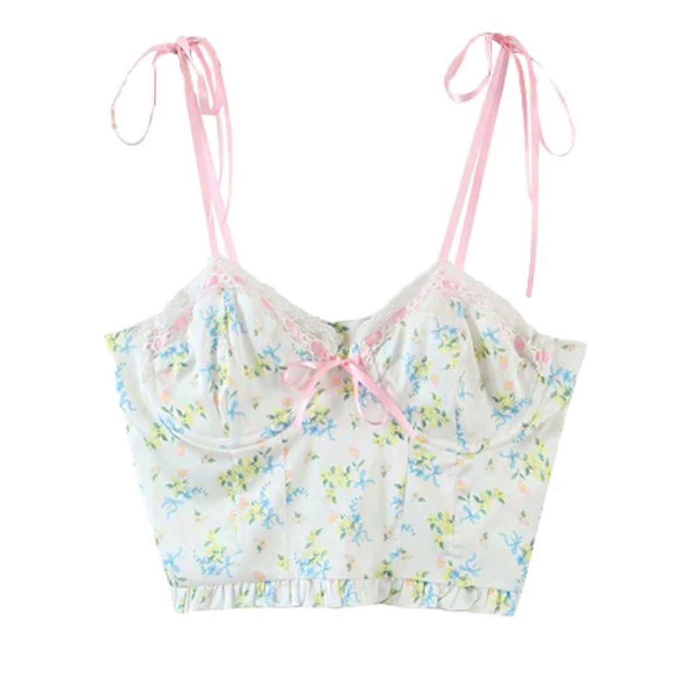 Kiss the Rainbow white floral lace top